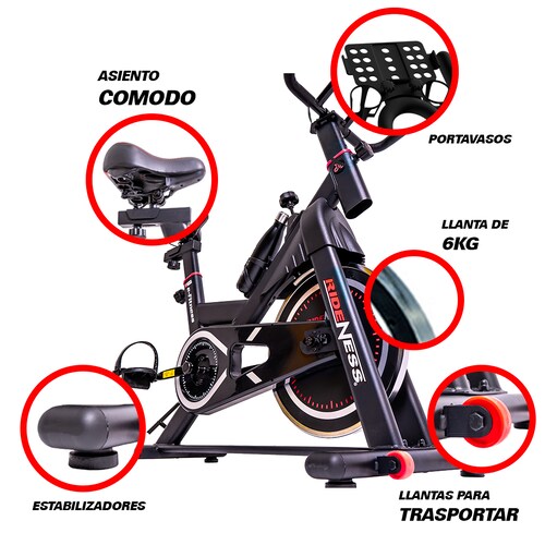 RIDENESS RN LITE Bicicleta Spinning Estática Fija | Entrenamiento interior | Indoor Cycling