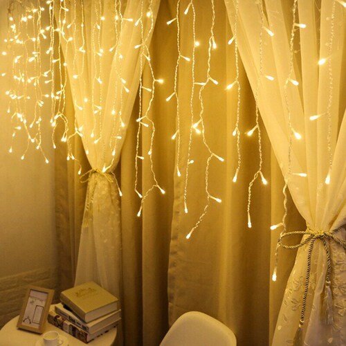 Serie Navideña Cascada Luces Led 10 Metros 500 Leds - Blanco Calido