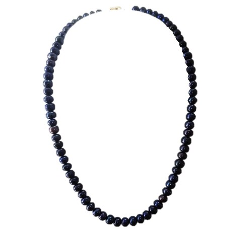 Collar Perla Natural Cultivada Negra Akoya Oro 14K A032.