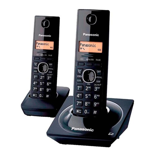 Teléfono Inalámbrico Duo Pansonic Kx-Tg1712meb Negro/ 2 Pzs