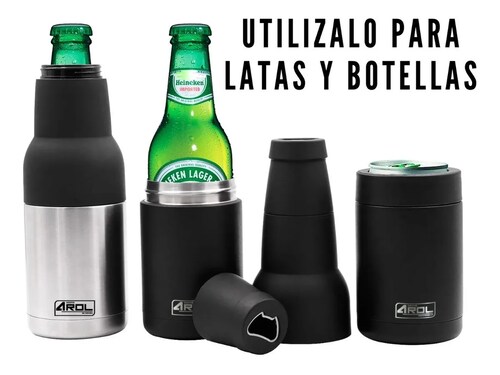 Portabotellas Portalatas Termo Arol Acero Inoxidable Silver