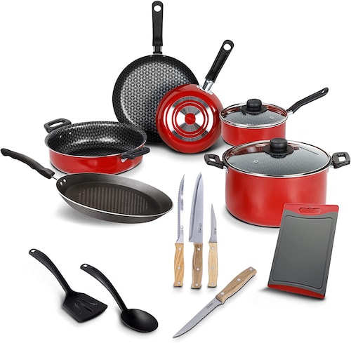 Batería de cocina Ekco Classic Total de 15 Piezas con Antiadherente