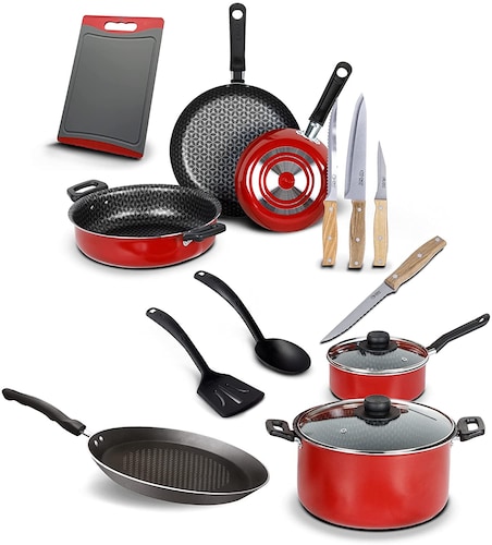 Batería de cocina Ekco Classic Total de 15 Piezas con Antiadherente