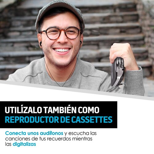 Reproductor y Convertidor de Casetes a MP3 Audífonos Redlemon