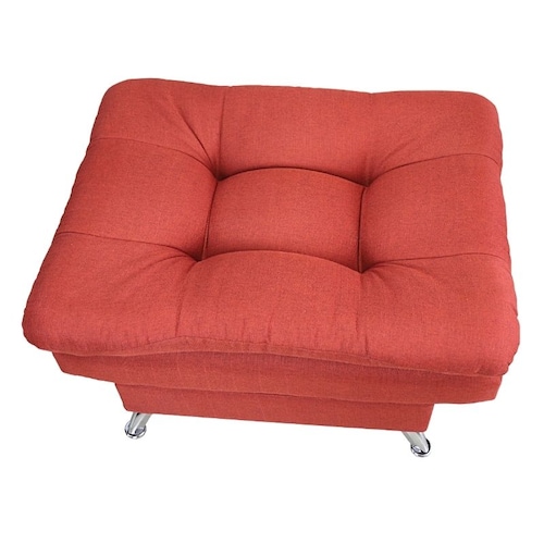 Taburete  Moderno Puff en Lino Shedron Reposapiés
