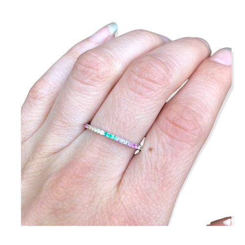 Churumbela-Completa Delgada-Multicolor-De-Zirconía-Plata-925-Amour