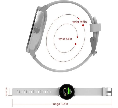 RELOJ INTELIGENTE SMARTWATCH SMARTBAND IP67 CONTRA AGUA GRIS
