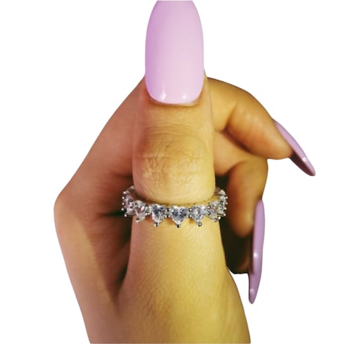 Churumbela Corazones Zirconias Cúbicas En Plata 925 -amour.