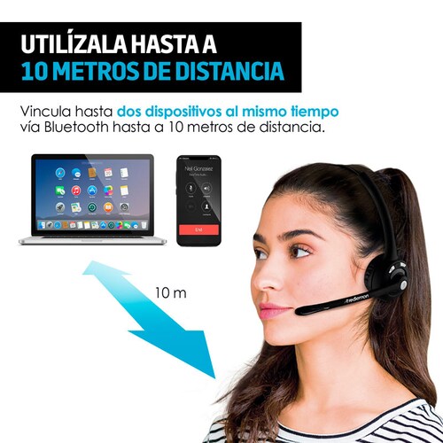 Diadema Con Micrófono Bluetooth Tipo Call-Center Gaming Redlemon