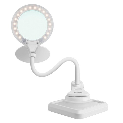 Lámpara de Escritorio flexible con iluminación leds y lupa