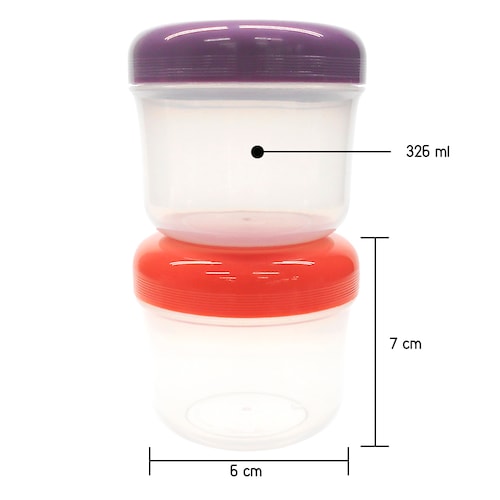 2 Pack de Mini Herméticos Ekco Snack Go de 236 ml c/u hechos de Polipropileno