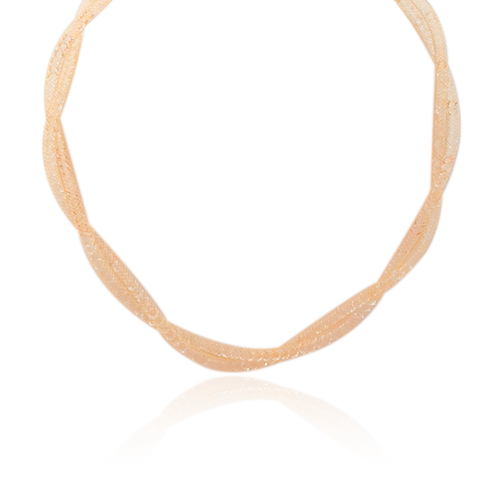 Hermoso Collar tipo Gargantilla Trenzada #118 Con Pequeñas Piedritas Dentro, Medidas largo 18cm, Ancho 9cm.