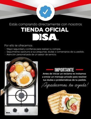 Parrilla a Gas LP/Nat Acero Inoxidable DISA Home 5 Quemadores Lateral PAEM-5B