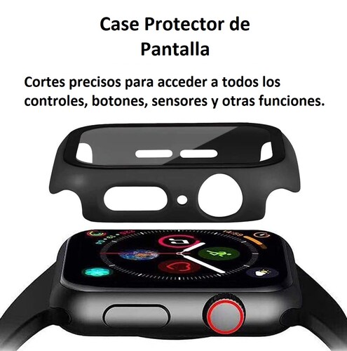 Funda Protector Para Apple Watch Con Mica De Cristal Templado