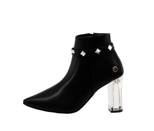 BOTIN FRANCIA NIKITA SHOES  TACON ACRILICO TRANSPARENTE PULSERA ESTOPEROLES.