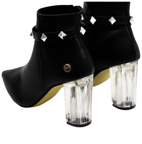 BOTIN FRANCIA NIKITA SHOES  TACON ACRILICO TRANSPARENTE PULSERA ESTOPEROLES.