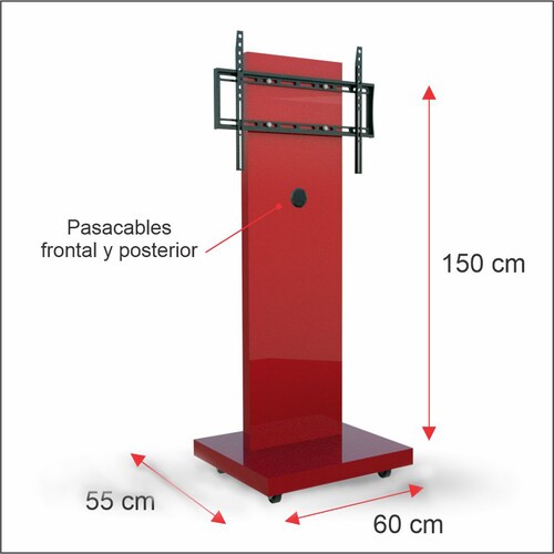 Soporte Tv Movil Pedestal Ruedas Tv 32 A 75 An 150