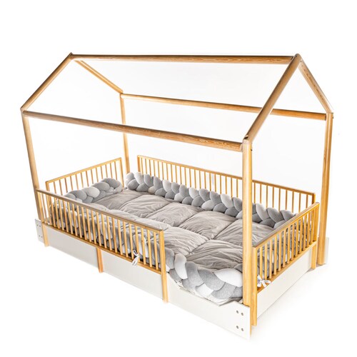 DUDUK Cama Casa Montessori de Madera con Barandales