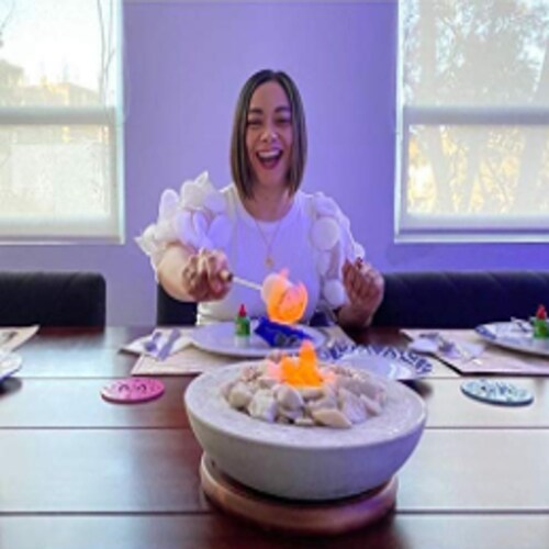 chimenea de bioetanol para decoracion de mesa
