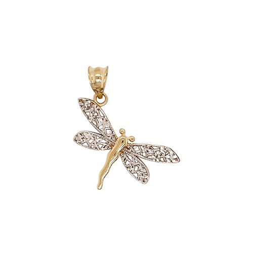 Dije de Libélula en Oro Amarillo de 14 K + Obsequio 