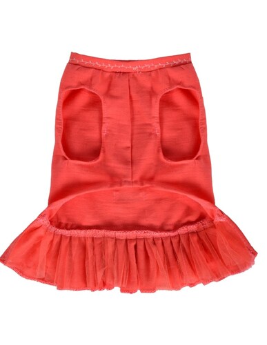 Vestido de Manta con detalle de bordados estilo mexicano para mascotas color Coral marca El Rebozo de Dolce