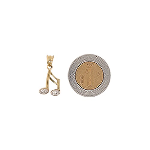 Dije de Nota Musical en Oro Amarillo de 14 K + Obsequio