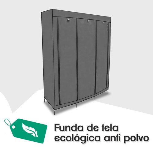 Closet Ropero Armable 1.75mts Gris Hogar Reforzado Gris