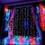 Cortina Decorativa Luz Led Multicolor 800 Focos 3x3 m Fija Cable Transparente