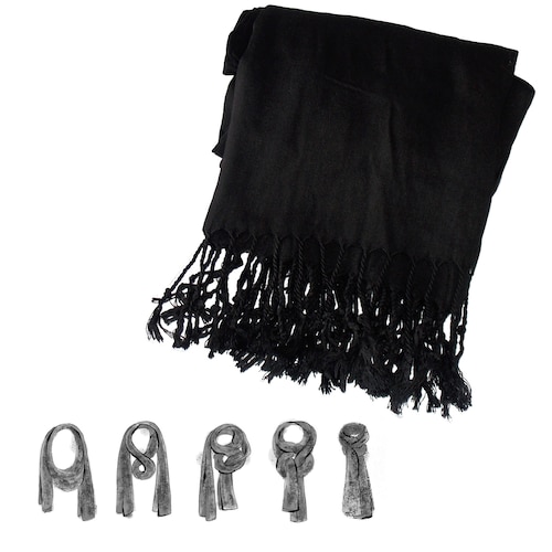 CHIC FANTASY Pashmina larga fina Chal agradable y ligero Mascada elegantes de colores