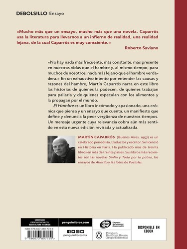 El Hambre  Autor Caparrós, Martín