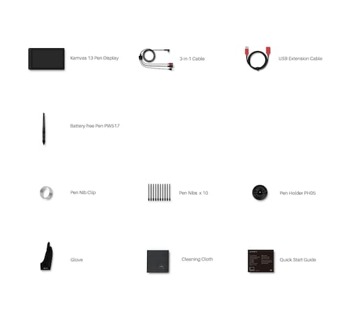 Tableta Gráfica Monitor Huion Kamvas 13 Digitalizadora Negro