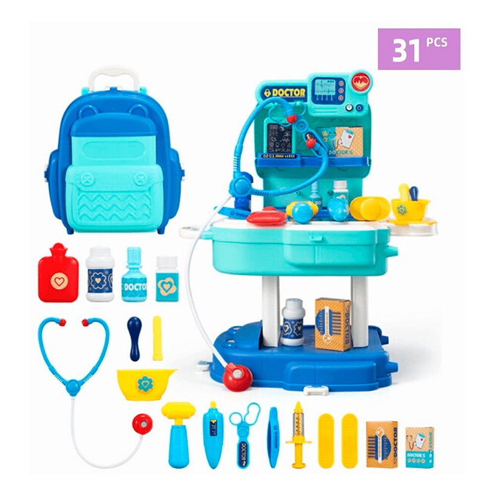 Juguete De Medicina Juego Para Ni os Mochilas 31 Pcs 2 En 1