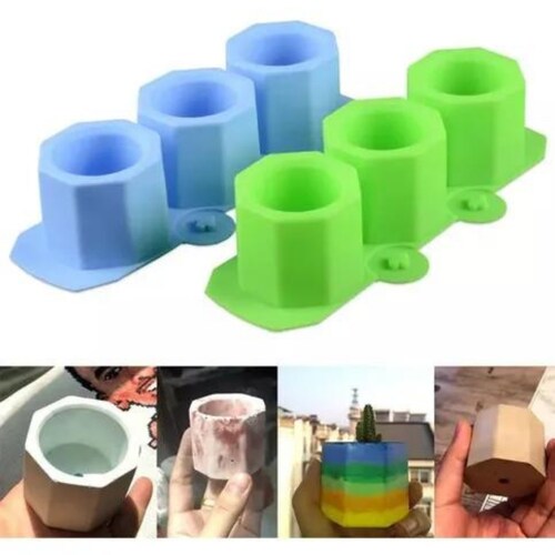 Moldes De Silicon HEXAGONAL Multiusos Para Maceta Hielo Vela Creativo Para Manualidades Y Decoracion
