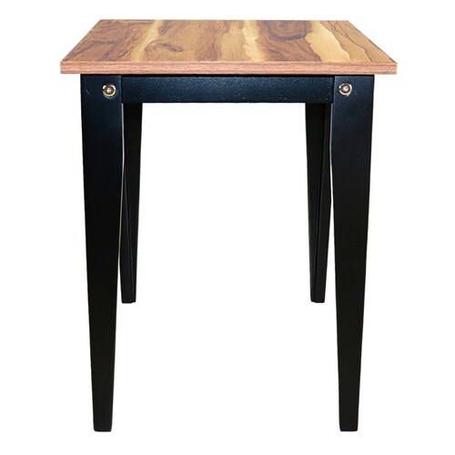 Mesa Lateral NORVAL Muebles Canada Modernas Patas Altas en Negro y Chapa de Melamina tipo Parota