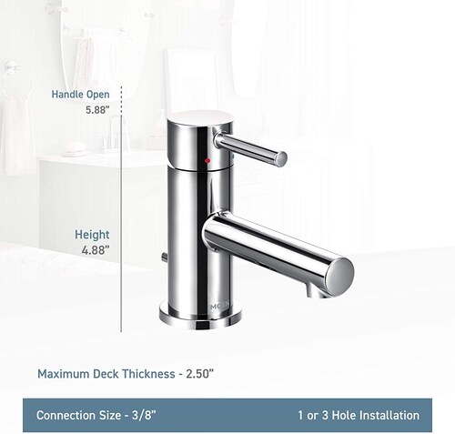 Moen 6191BL Align One-Handle Low Arc Bathroom Faucet, Matte Black