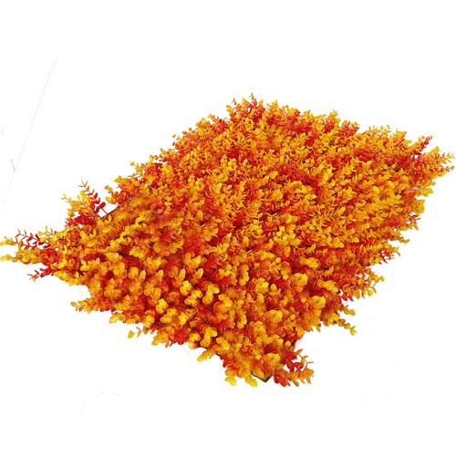 Muro Verde 20 Piezas Follaje Artificial Pared Decorativo 60x40 Pasto Naranja