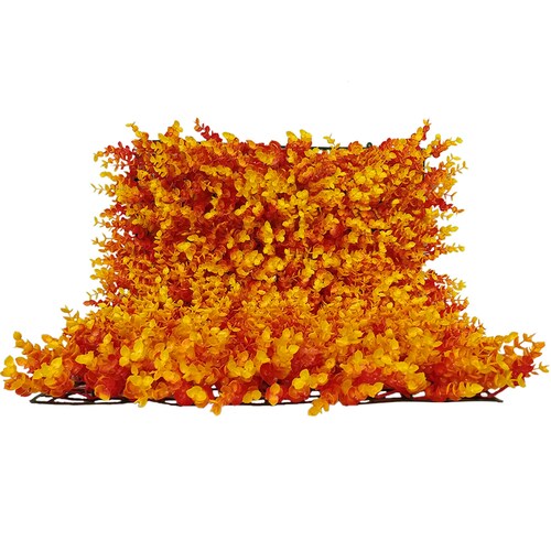 Muro Verde 20 Piezas Follaje Artificial Pared Decorativo 60x40 Pasto Naranja