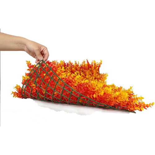Muro Verde 20 Piezas Follaje Artificial Pared Decorativo 60x40 Pasto Naranja