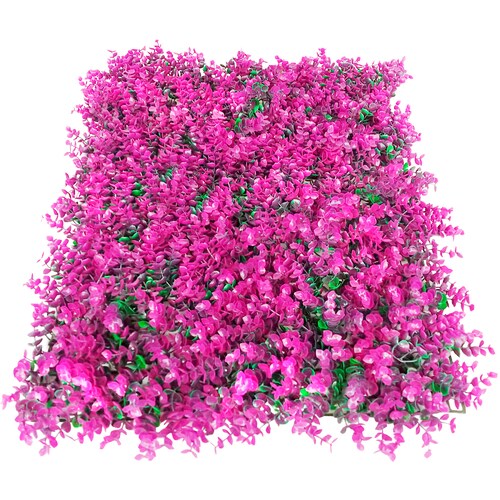 Muro Verde 20 Piezas Follaje Artificial Pared Decorativo 60x40 Pasto Rosa