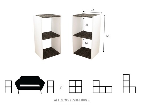 Par de Burós Minimalistas Gris