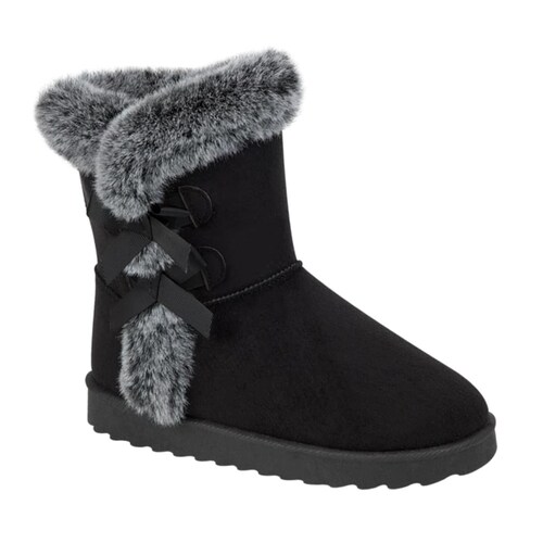 Botas tipo Ugg para mujer, marca PBPS color negro, mod. 993523