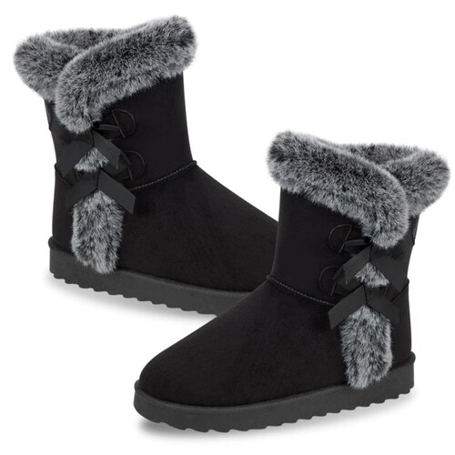 Botas tipo Ugg para mujer, marca PBPS color negro, mod. 993523