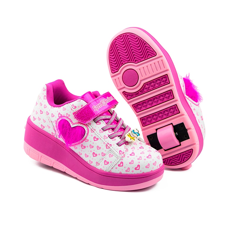 Tenis Patín Speed Roller Amor Blanco Para Niña