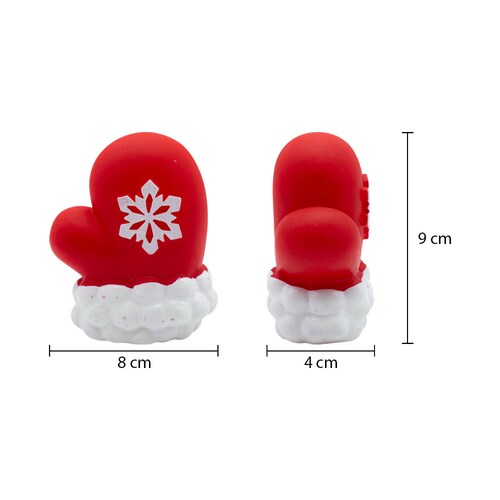 Juguete Chillon Guantes Navideños De Plástico Para Perro Rojo