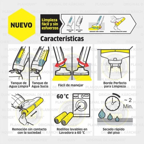 Limpiadora De Pisos Karcher FC5 2 En 1 Aspirado Y Trapeado-Amarilla