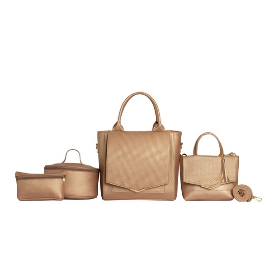 Juego de Bolsa Dama Fana Layla Oro Rosado Piezas