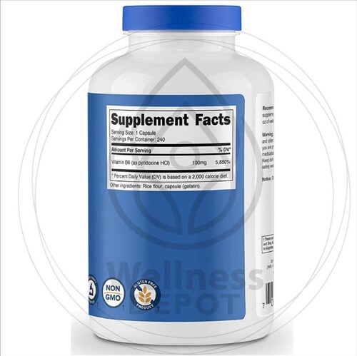 Vitamina B6, 100 mg, Nutricost 