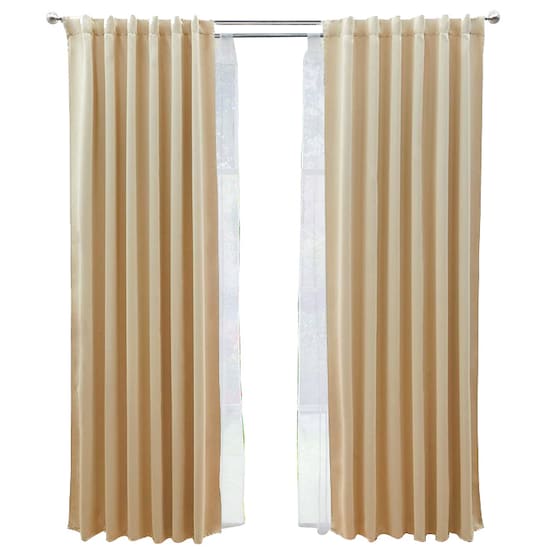 Set De Cortinas Para Sala  Cortinas Blackout Beige + Traslúcidas +  Cortinero