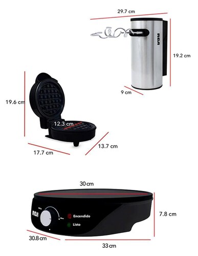 Combo Dulce RCA RC-CD Waflera, Crepera y Batidora ALB2D