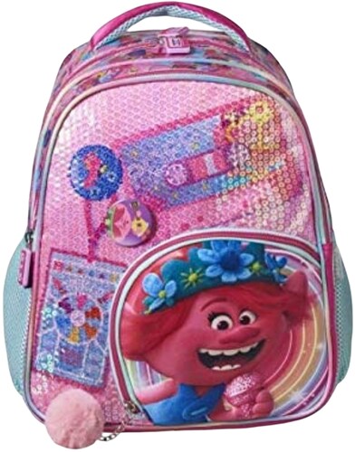 Set combo de Trolls Mochila Primaria lonchera y lapicera lentejuelas